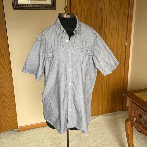 Sonoma Life + Style Men's Light Blue Short Sleeve Button Down Shirt Large - Picture 10 of 10